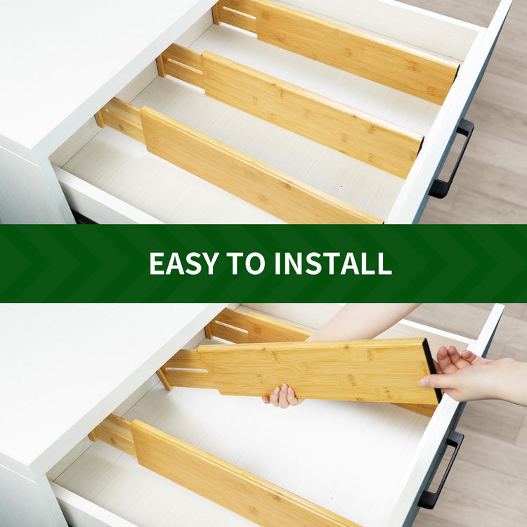 3 Pack Bamboo Drawer Dividers