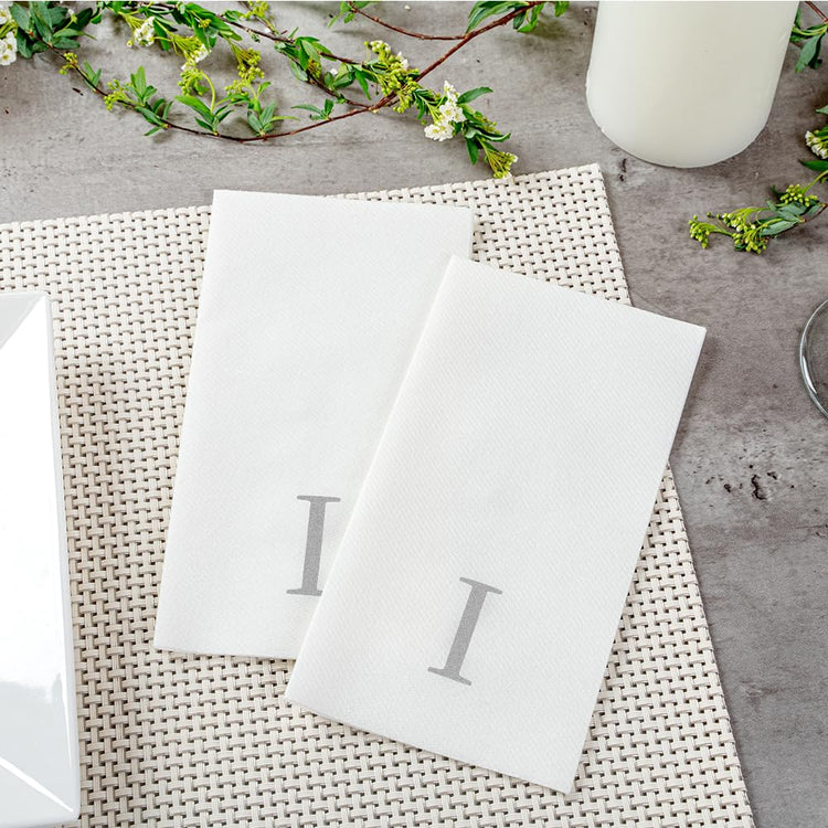 Silver I White Linen Feel Guest Towel Napkin (2000 Count)