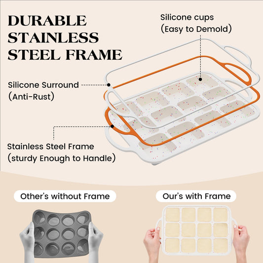 Mini Individual Square Brownie Pan with Dividers (2 Count)
