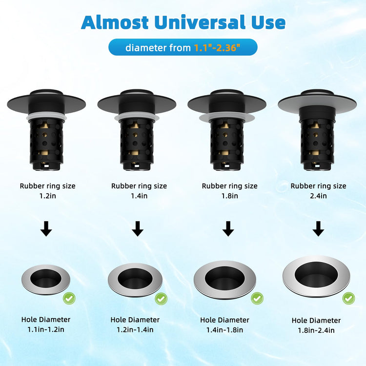 Universal Bathroom Sink Drain Stopper Hair Catcher