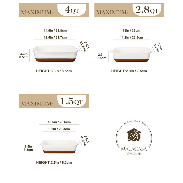 Casserole Dishes for Oven (3 Count)
