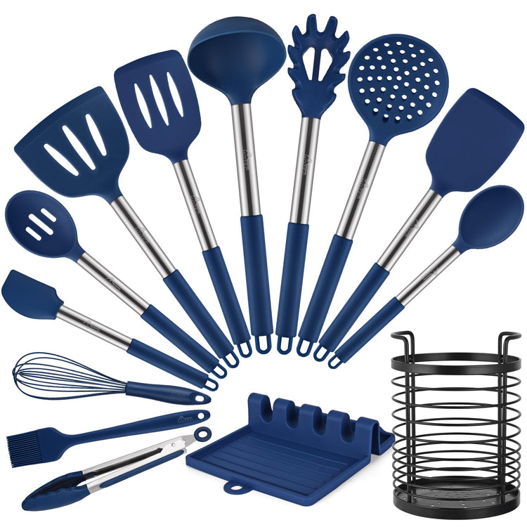 446°F Heat Resistant Silicone Kitchen Utensils (14 Count)