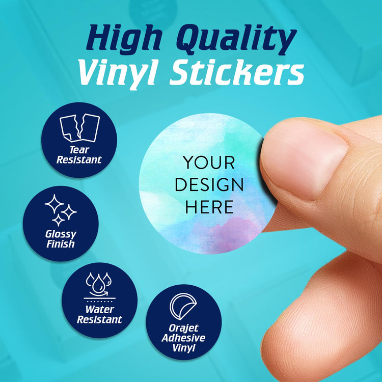 Custom Vinyl Stickers Your Image (100 Count)