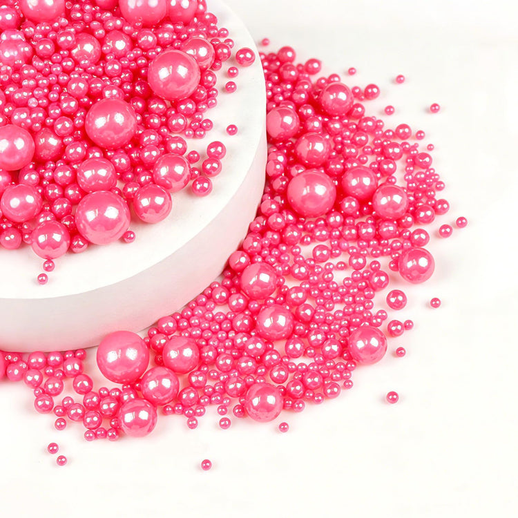Deep Pink Pearl Sprinkles for Cake Decorating (5.29 Ounce)