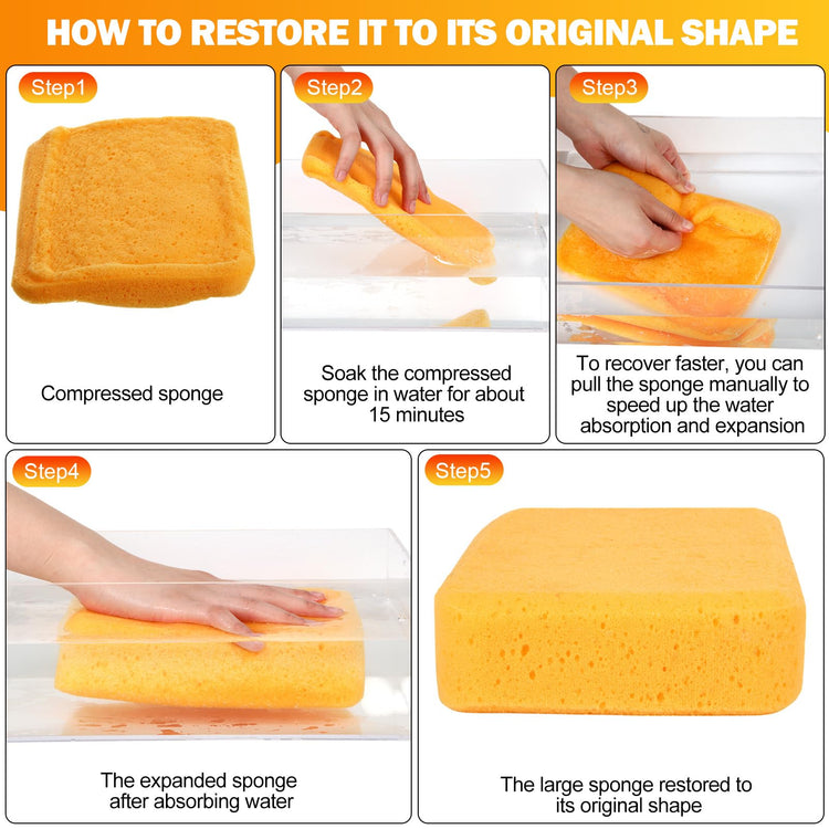 48 Pcs Large Sponges Bulk Car Cleaning Foam Commercial