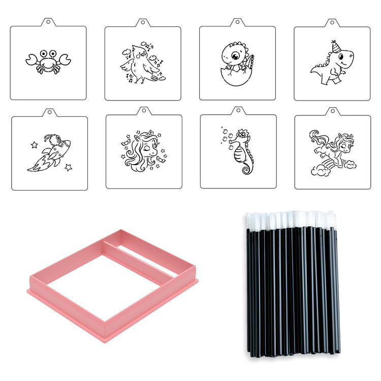 Cookie Cutter and Stencil Bundle Royal Icing Cookies Stencils Paint Your Own Biscuit Bakery Starter Kits Royal Icing Fondant Cutters Birthday Wedding Holiday Cookies Painting Coloring Pages Comb (9 Count)