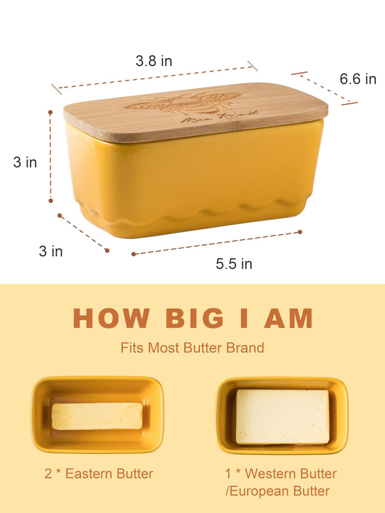 Covered Butter Dish with Lid for Countertop