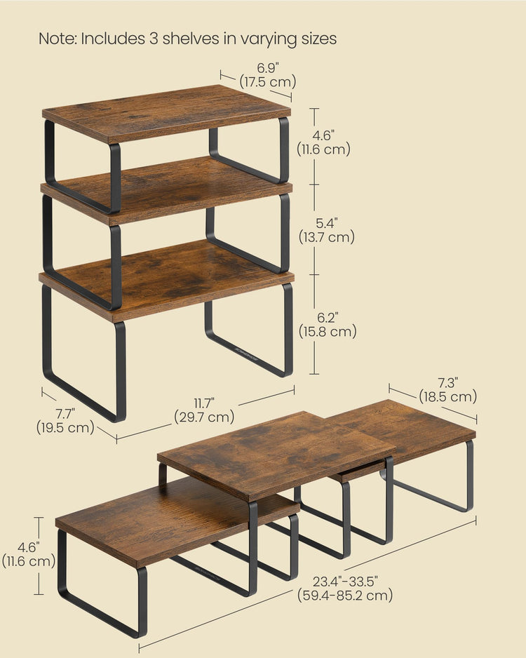 Cabinet Organizer Shelf (3 Count)
