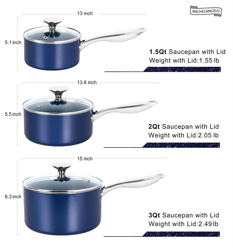 Sauce Pan with Lid (3 Count)