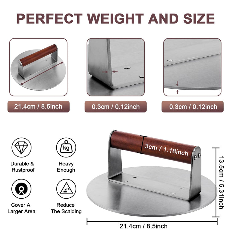 Extra Large Stainless Steel Burger Press