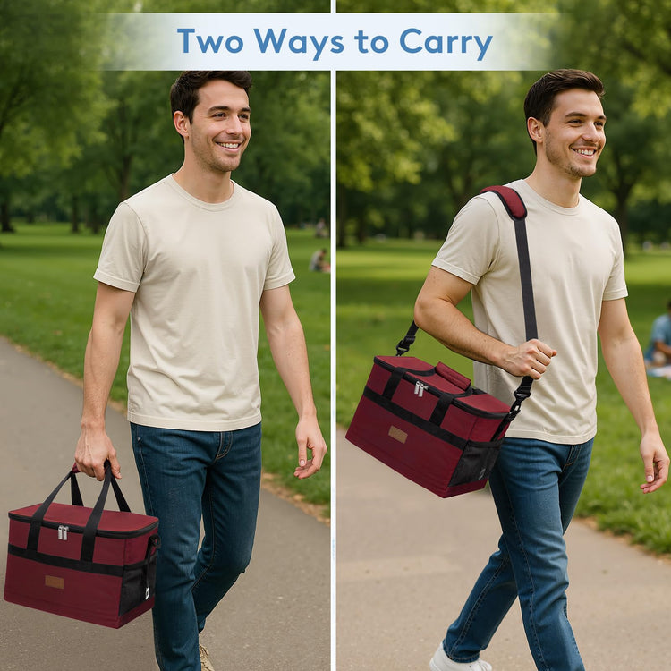 Cooler Bag 30 Cans Collapsible and Insulated Large Lunch Bag Leakproof Soft Cooler Portable for Camping