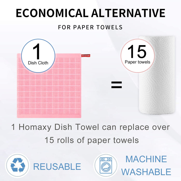100% Cotton Terry Kitchen Dish Cloths (6 Count)