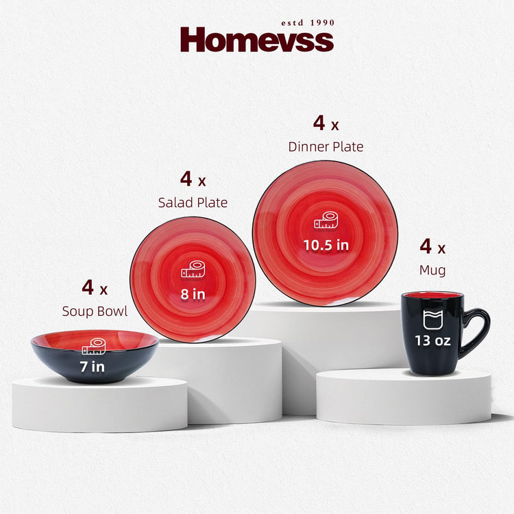 HomeVss Stoneware Sonoma 16pc Dinnerware Set
