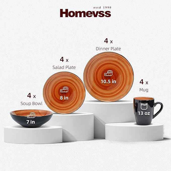Stoneware Sonoma 16pc Dinnerware Set, Black + Speckled Spin Wash Spice