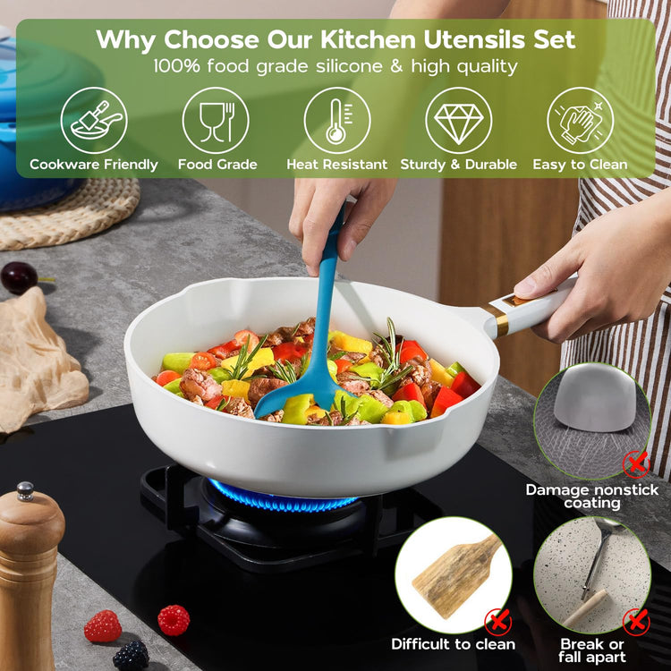 Silicone Kitchen Utensils (10 Count)