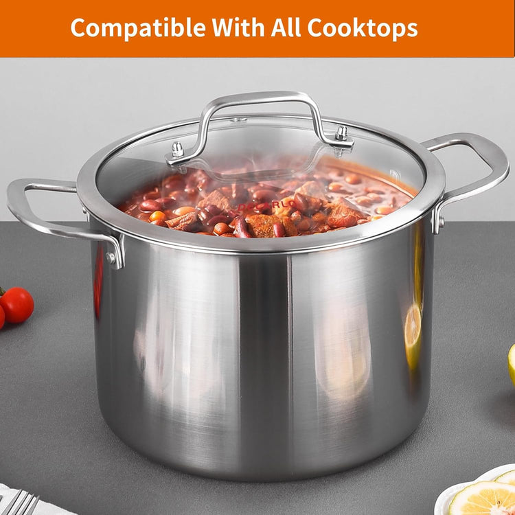 Tri ply Stainless Steel 20 Quart Heavy Duty Induction Stock Pot