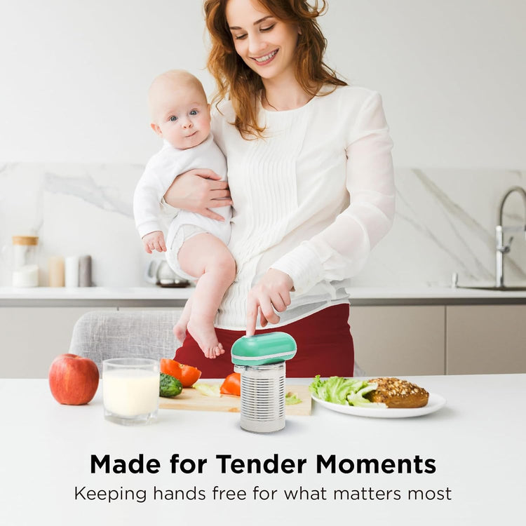 Kitchen Mama Mini Plus Rechargeable Electric Can Opener: USB-C Charging, Hands-Free, Auto Stop, Compact, Cordless, Smooth Edge - Perfect for Seniors with Arthritis, Home, and Travel (Teal)