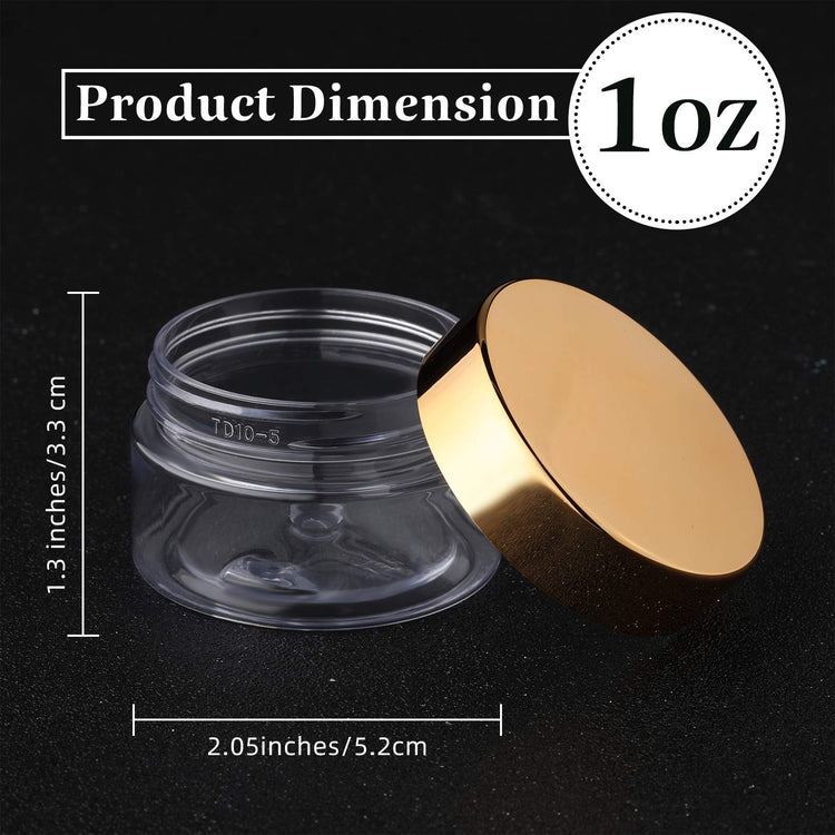 6 Pack 1 oz Plastic Jars Containers with Lids Wide (6 Count)