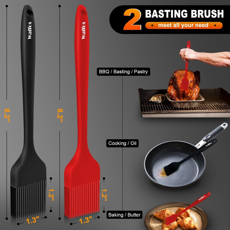 Pastry Brush 600℉ Heat Resistant Silicone Basting Small Brush For Baking Cooking BBQ Kitchen king (2 Count)