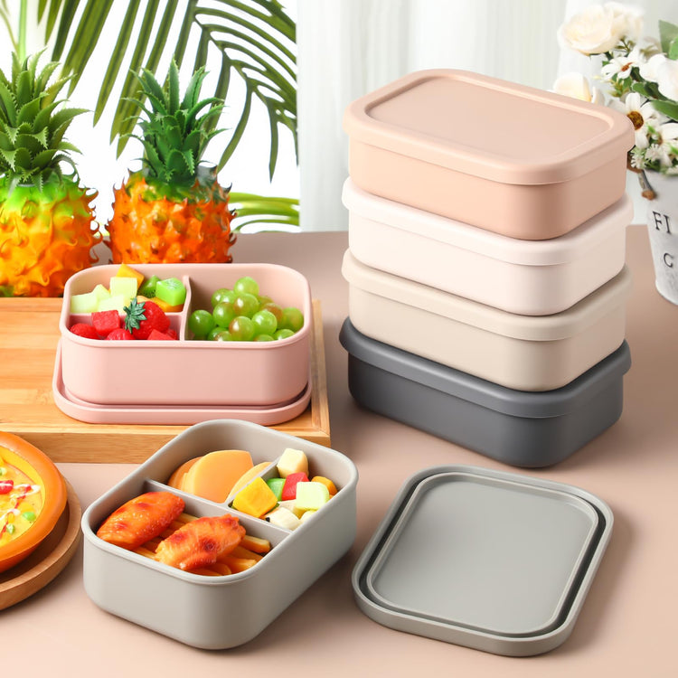 6 Pcs Silicone Bento Boxes (6 Count)