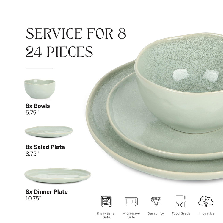 Mirella 24 Piece Dinnerware Set Stoneware