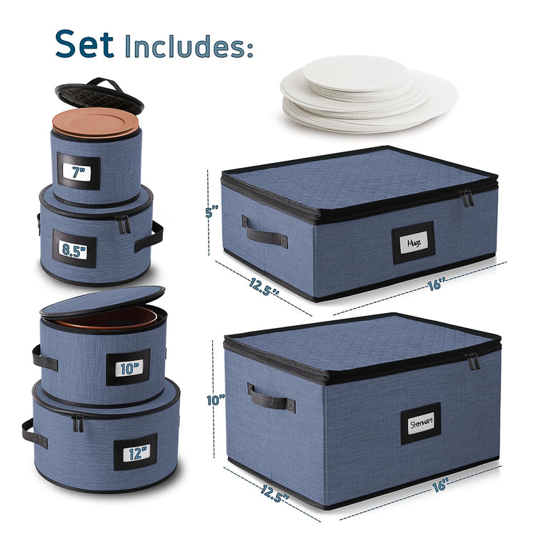 Fine China Storage Containers Hard Shell 6 Piece Set