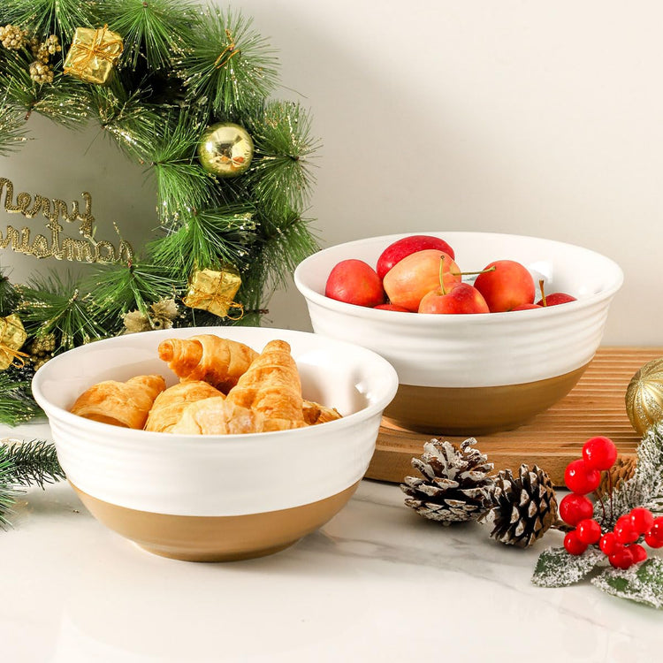 Large Ceramic Serving Bowls Set of 2 (2 Count)