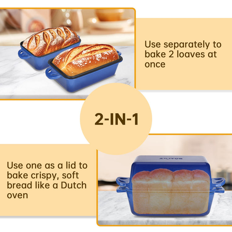 9x5 Enameled Cast Iron Loaf Pan with Lid