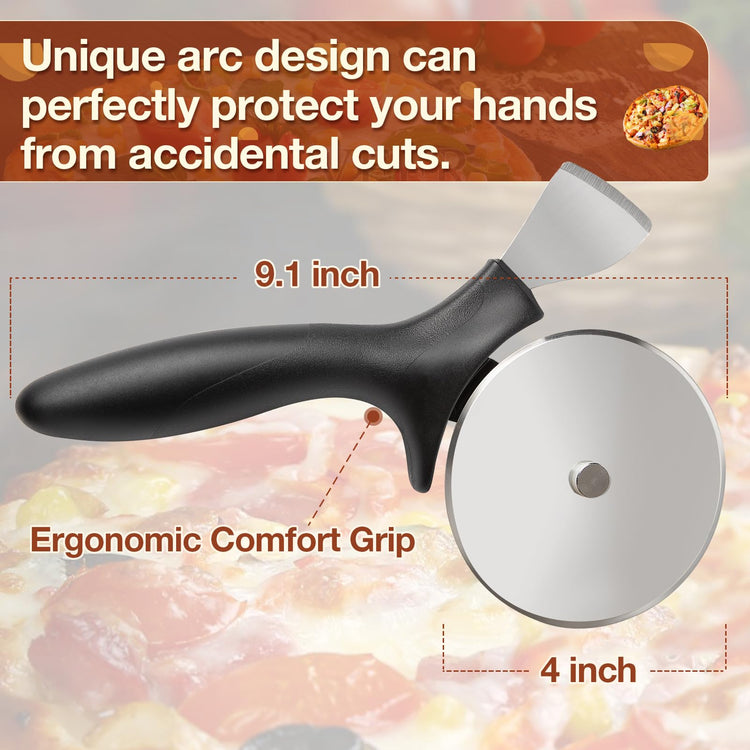 Professional Pizza Cutter & Crust Cutter 2 in 1