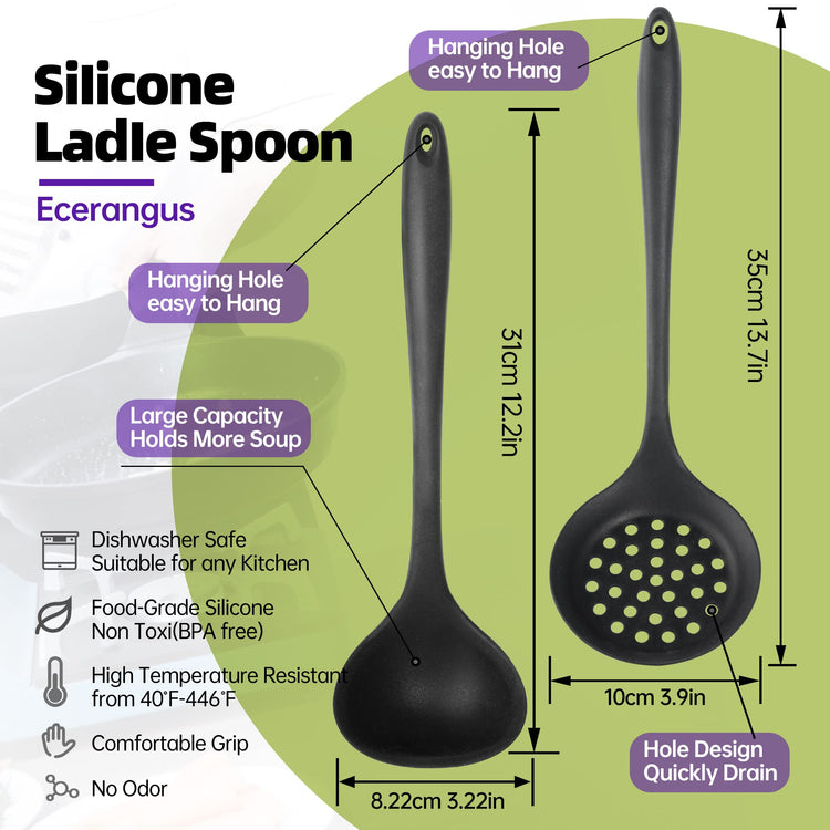 Silicone Soup Ladle Spoon Set of 2 (2 Count)
