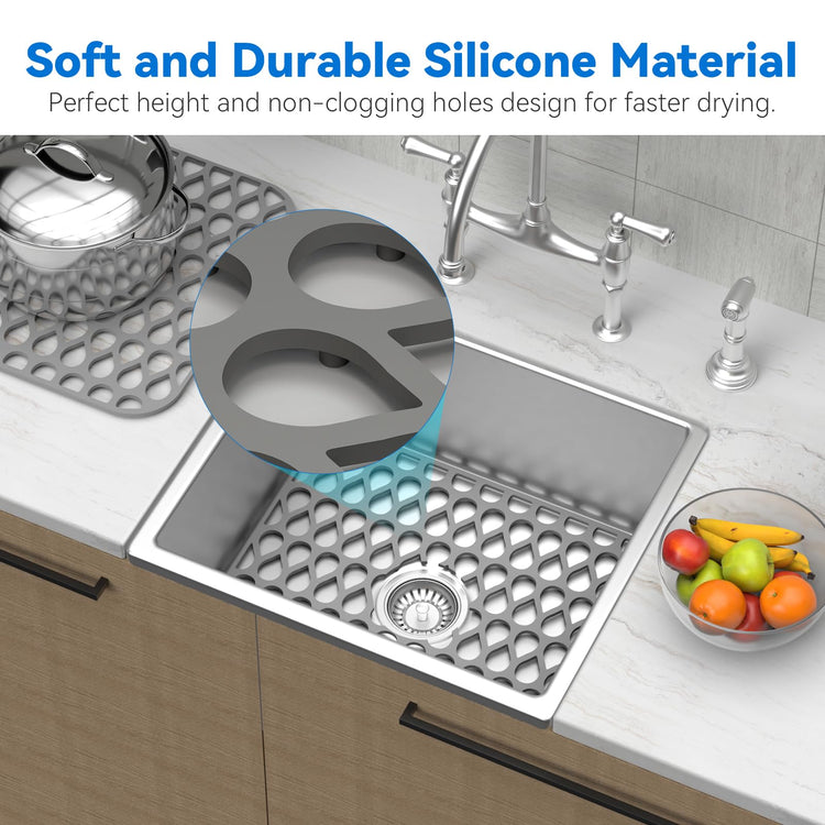Silicone Sink Mat 2PCS TOOVEM Sink Protectors for Kitchen Sinks