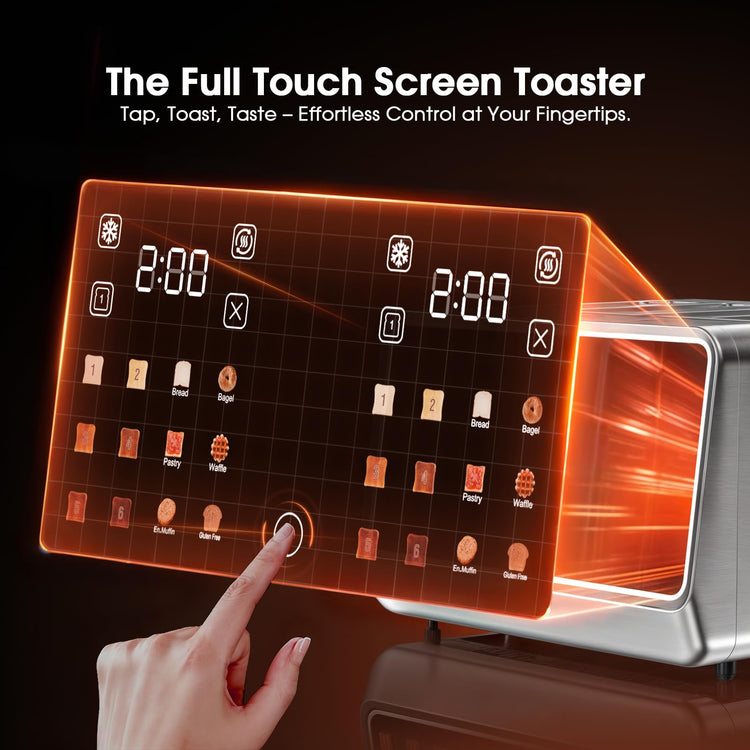 4 Slice Toaster with Dual Digital Smart TouchScreen & Independent Control Panel