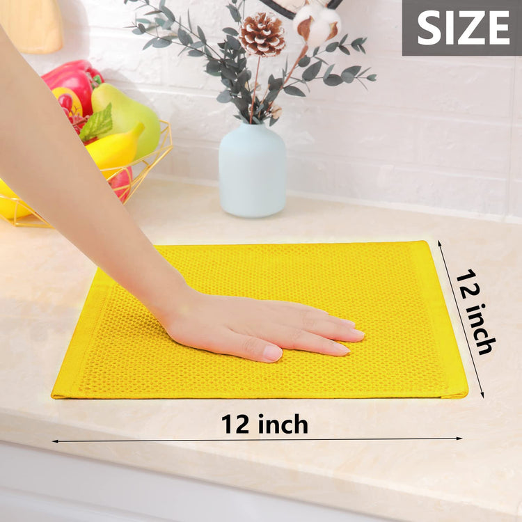 100% Cotton Waffle Weave Kitchen Dish Cloths 6 (6 Count)