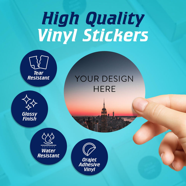 100 Custom Vinyl Stickers (100 Count)