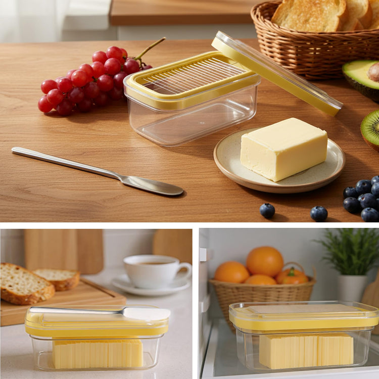 Butter Dish with Cutter & Lid