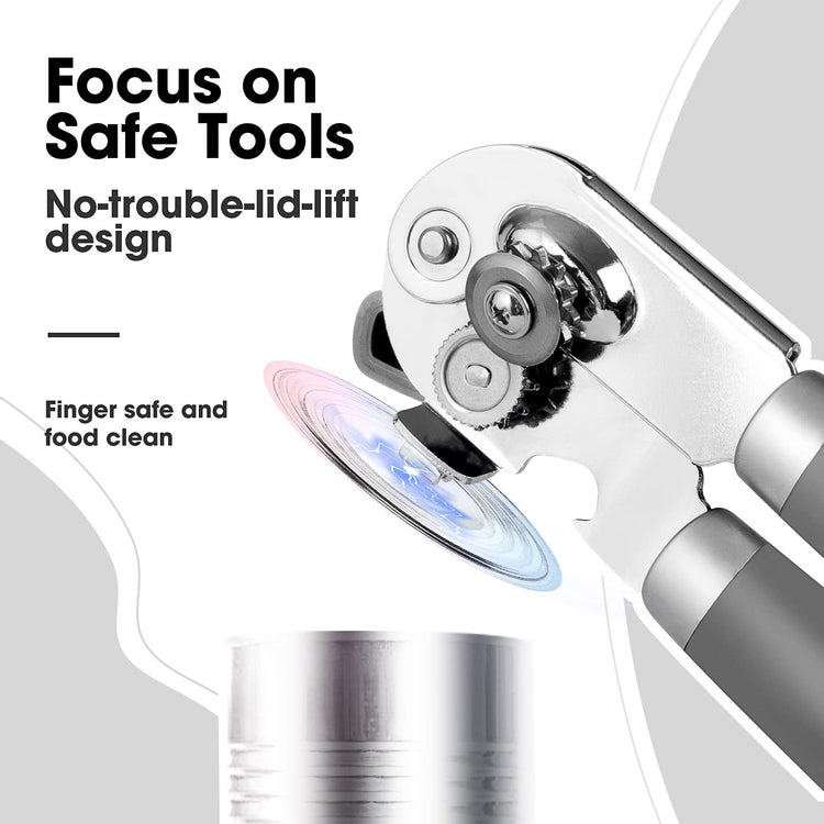 Heavy Duty Hand Can Opener Manual with Magnet Lid Remover