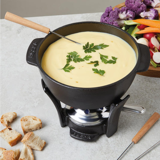 Round Cast Iron Fondue Pot Party Pro
