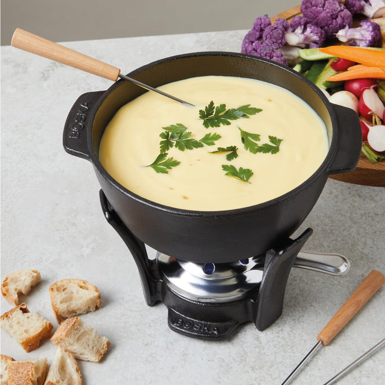 Round Cast Iron Fondue Pot Party Pro