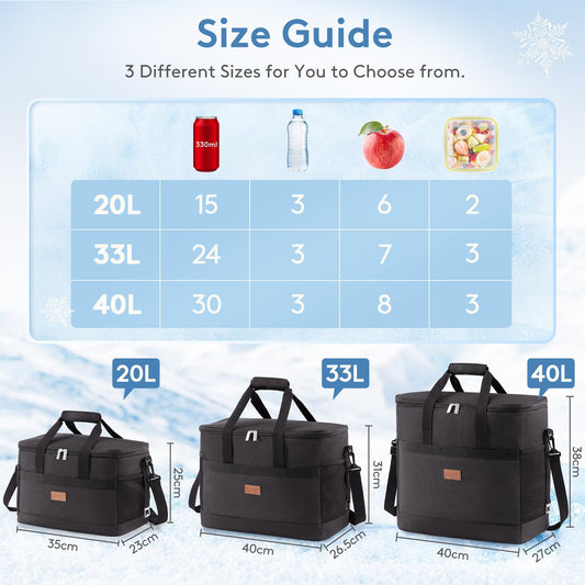 Cooler Bag 60 Cans Collapsible and Insulated Large Lunch Bag Leakproof Soft Cooler Portable for Camping (60 Count)