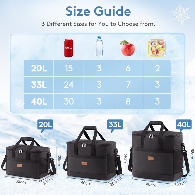 Cooler Bag 60 Cans Collapsible and Insulated Large Lunch Bag Leakproof Soft Cooler Portable for Camping (60 Count)
