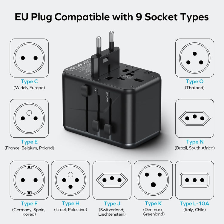 Universal Travel Adapter Worldwide 170W GaN