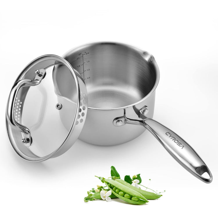 Stainless Steel Saucepan with Glass Lid