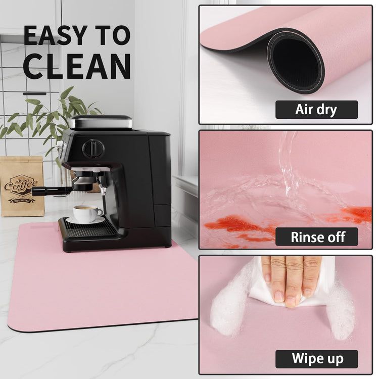 Coffee Mat Absorbent Hide Stain Rubber Backed Dish Drying Mat for Kitchen Counter