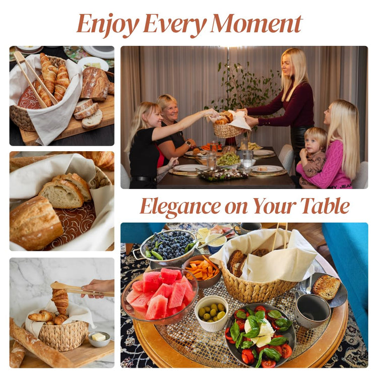 Bread Basket with Warmer & Tongs