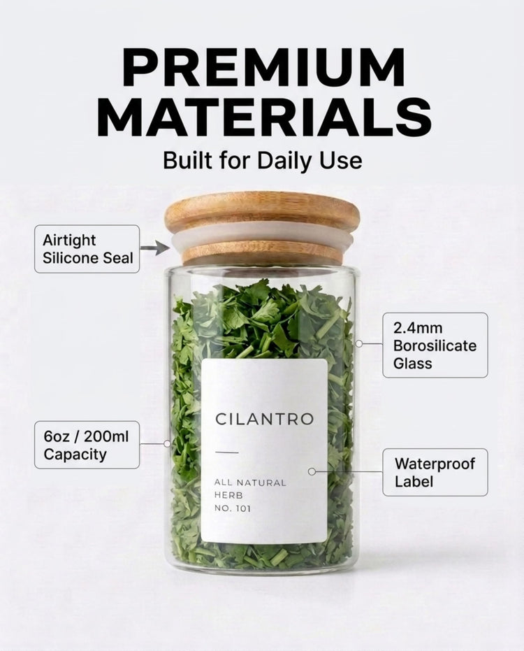 Glass Spice Jars with Label Pack (12 Count)