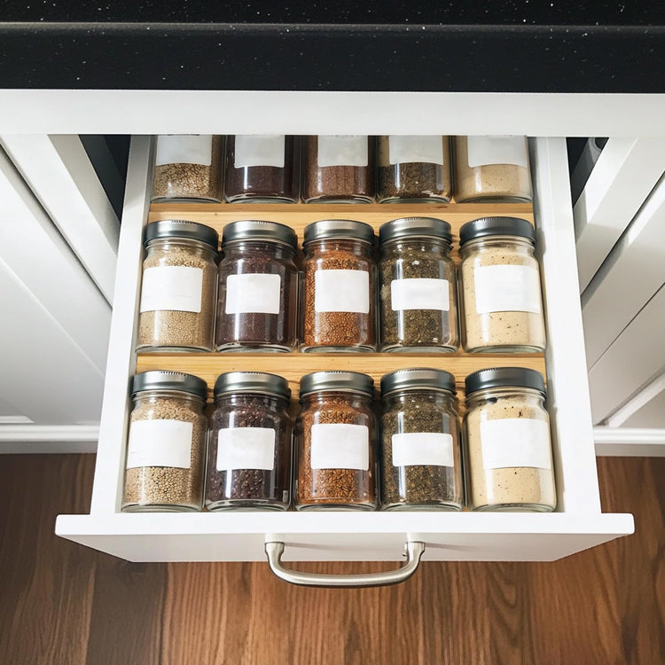 Bamboo Spice Rack For Drawer (4 Count)
