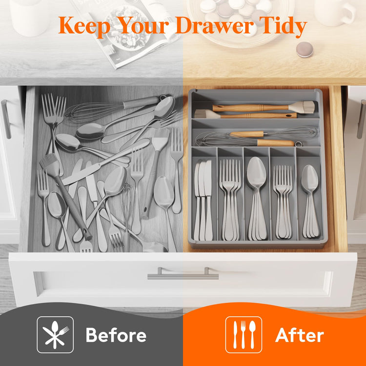 Silverware Drawer Organizer Tray