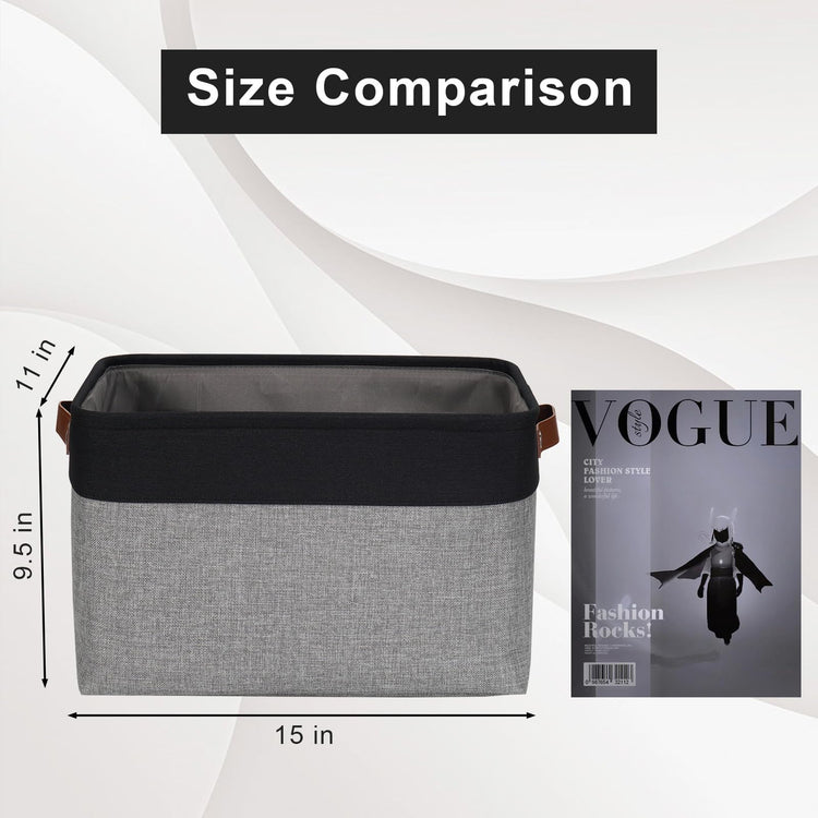 Storage Bins Large Fabric Storage Baskets for Shelves 3 Pack (3 Count)