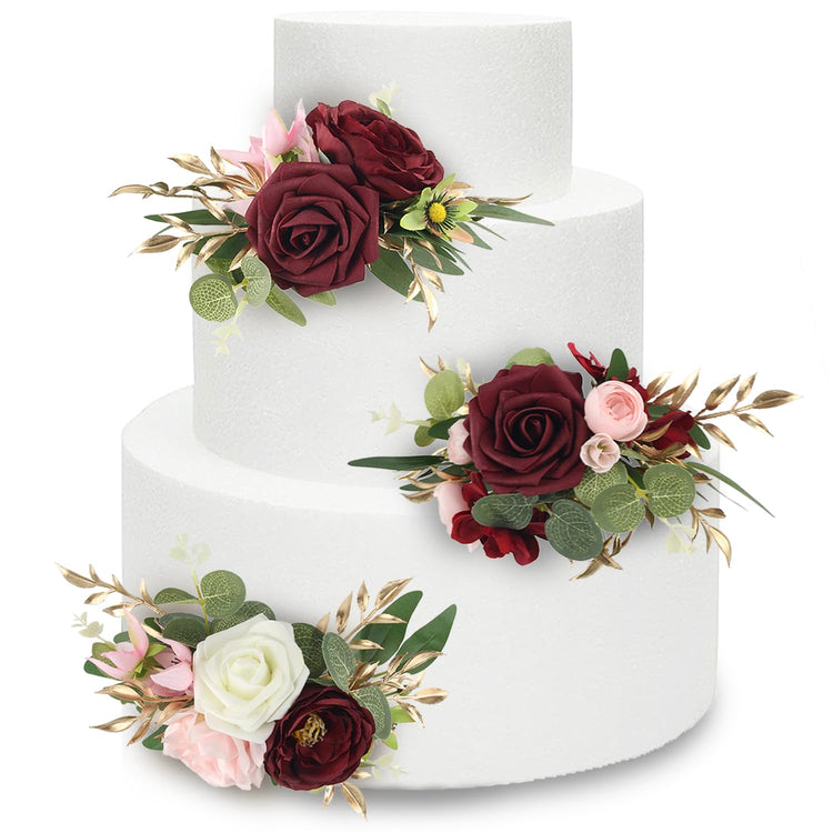 3Pcs Premade Cake Flowers (3 Count)