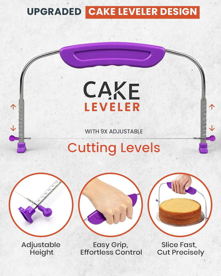 250 PCs Aluminum Cake Decorating Tools Kit with 12" Metal Turntable & Knife set